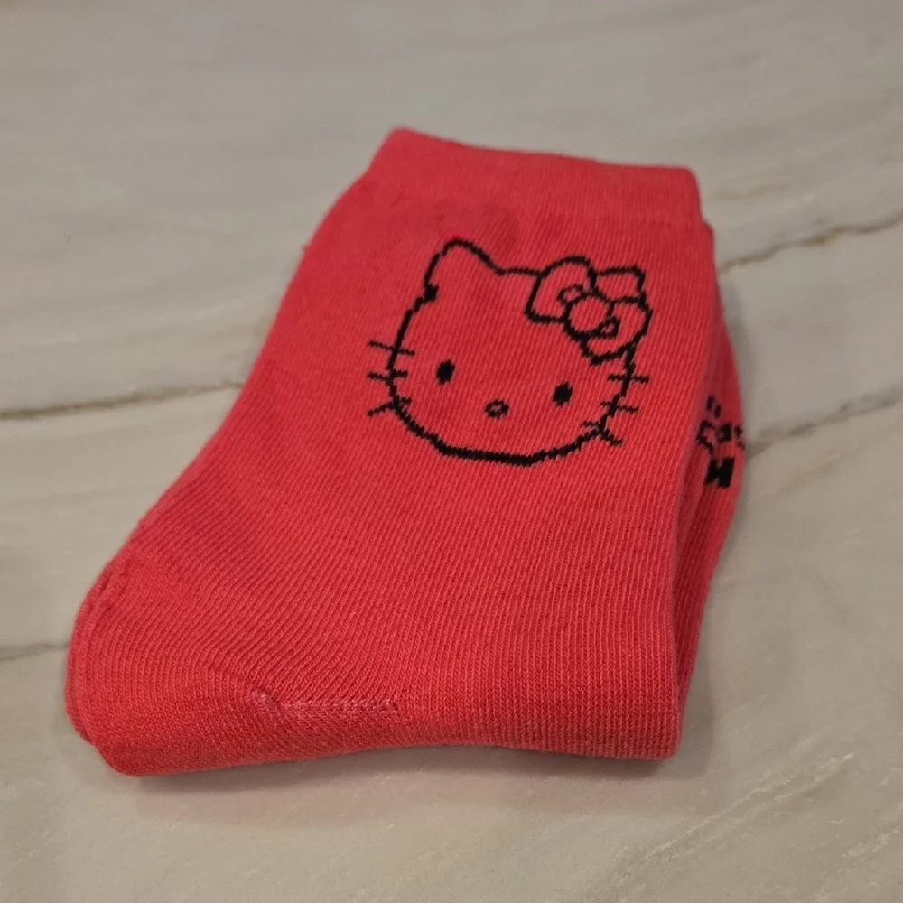 San RIO Hello Kitty BIG Kids or Adult Socks Trio - Pink Yellow Blk New 3 Pc Set